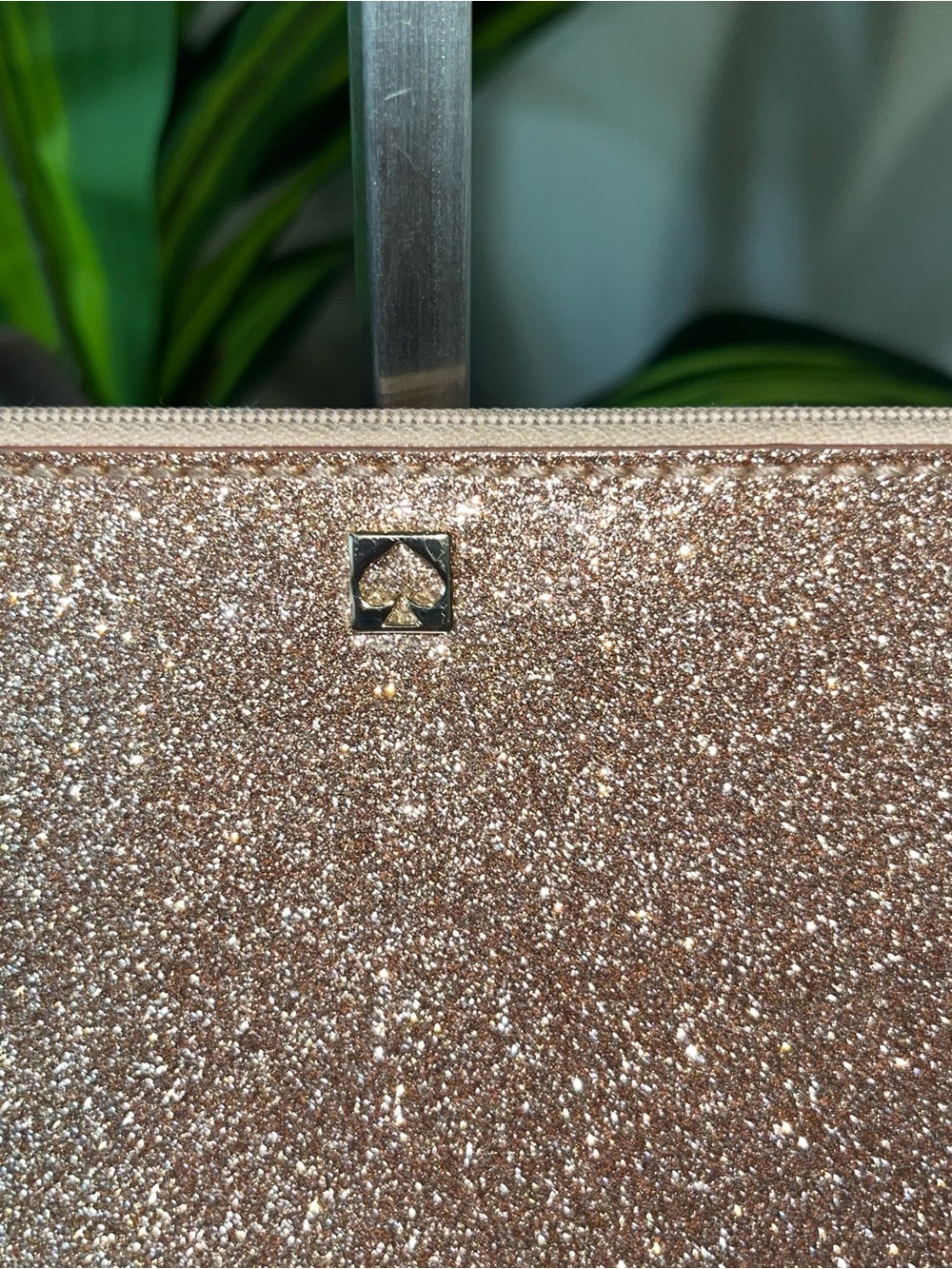 kate spade Rose Gold Glitter Wristlet Pouch - Picture 2 of 9